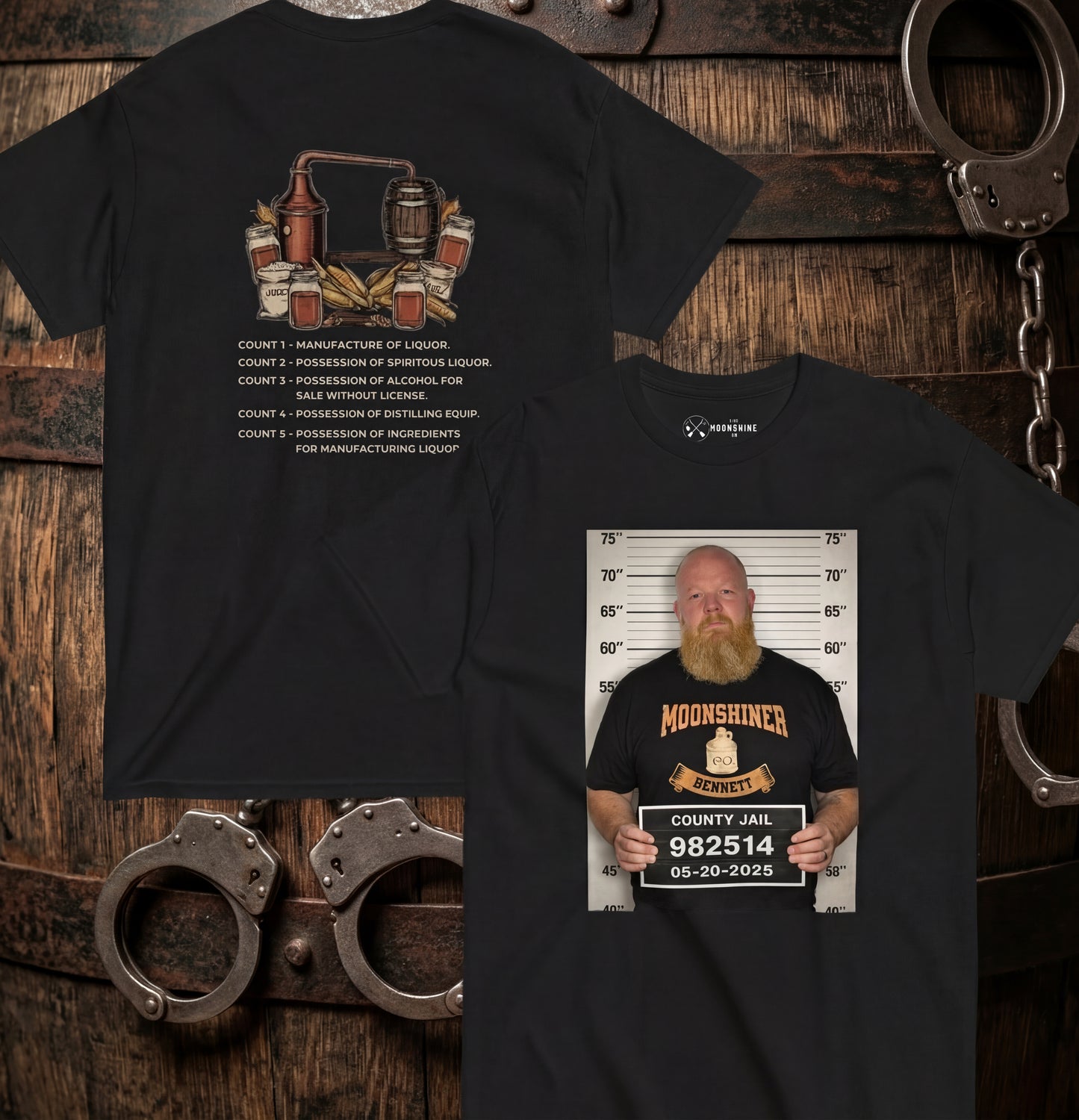 Master Distiller - Moonshiner Bennett Mugshot Tee